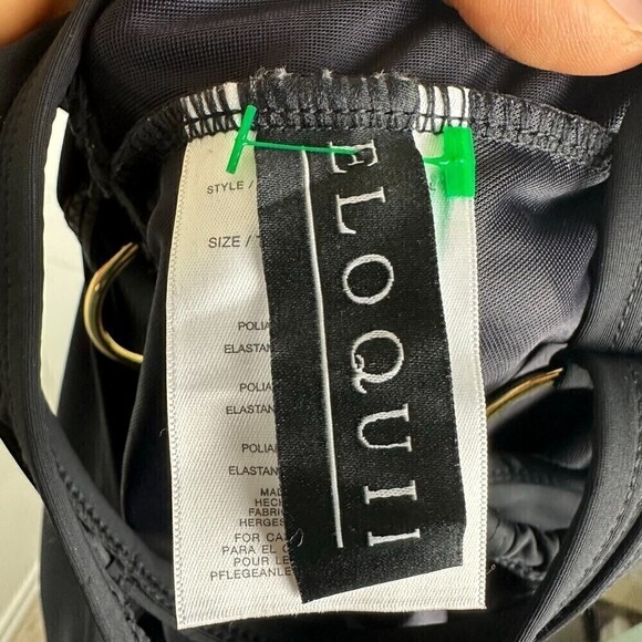 Eloquii One Piece Swimsuit Size 16 W Black NWT Cutout Gold Hardware Underwire - Picture 10 of 11